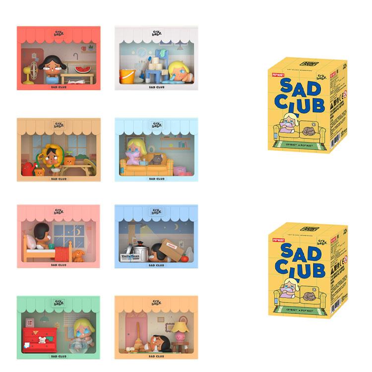 New POP MART CRYBABY Sadness Club Collection Mystery Boxes Single Mystery Box/Full Box 8 Pcs PPMT-2312-0078