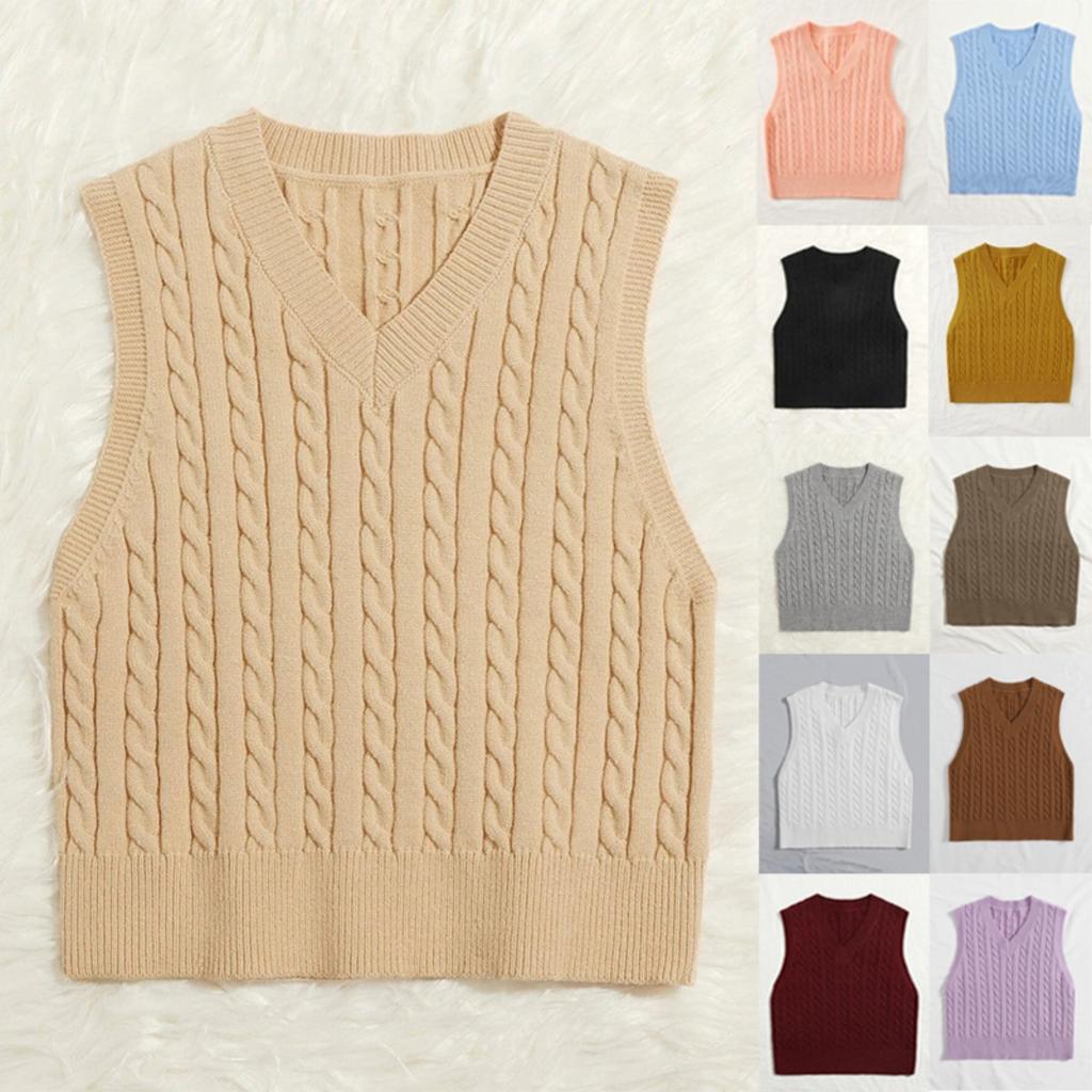 New Sweaters, Women's Knitted Vests, Pullovers, V-neck, Vest Sweaters, Versatile Tops