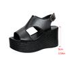 Französische Sandalen Damen Fischmaul Keilabsatz Ein-Knopf Römerschuhe Größe 43 2025 neu Feenstil Muffin-Schuhe 9cm