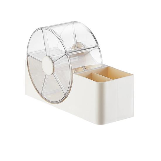 

Storage Rack with Clear Windmill Shape Organizer Large Capacity Cosmetics Organizer Dustproof Cosmetic Case for Bathroom Desktop S жёлтый