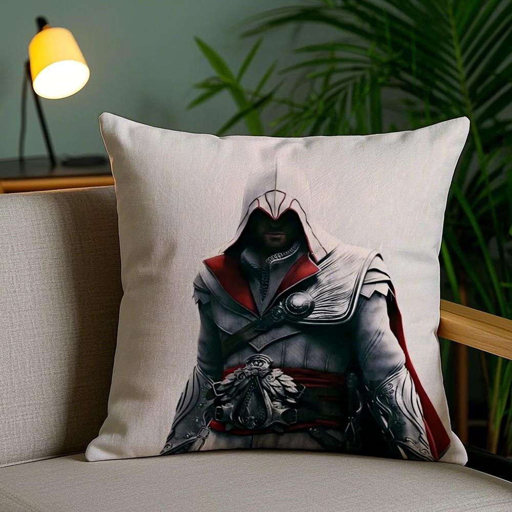 A-Assassins Creeds Cushion Cover Soft Short Plush Double-Sided Printing Home Decor Machine Washable Pillow Case Gift