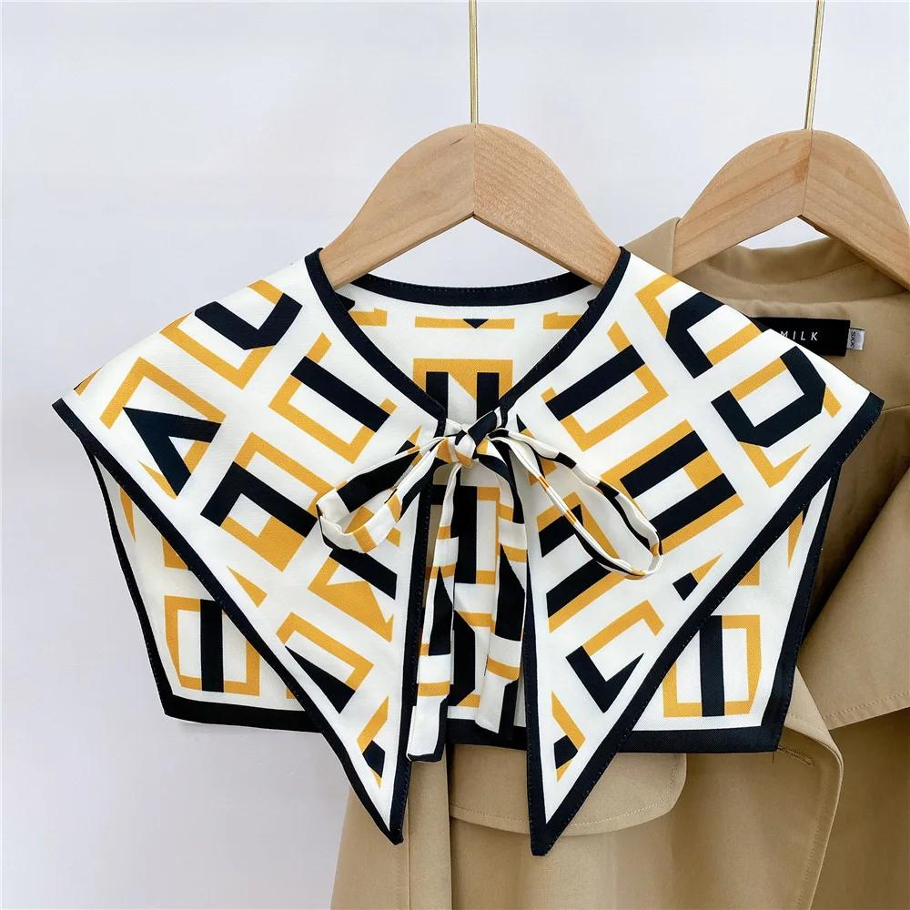 Fake Collars for Women Detachable Lapel Shirt Bowknots Small Scarf Girls Summer Dress False Collar Neckwear Cape Corbatas