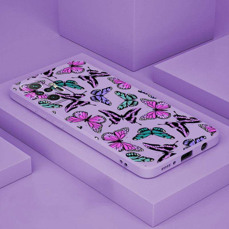 Liebevolle Schmetterling Handyhülle für Redmi Note 11S 9T 9A 11T 9C 10T 10 11 7 10C K40 Pro 9 9S 8 Mode Luxus Silikon Farbige Hülle