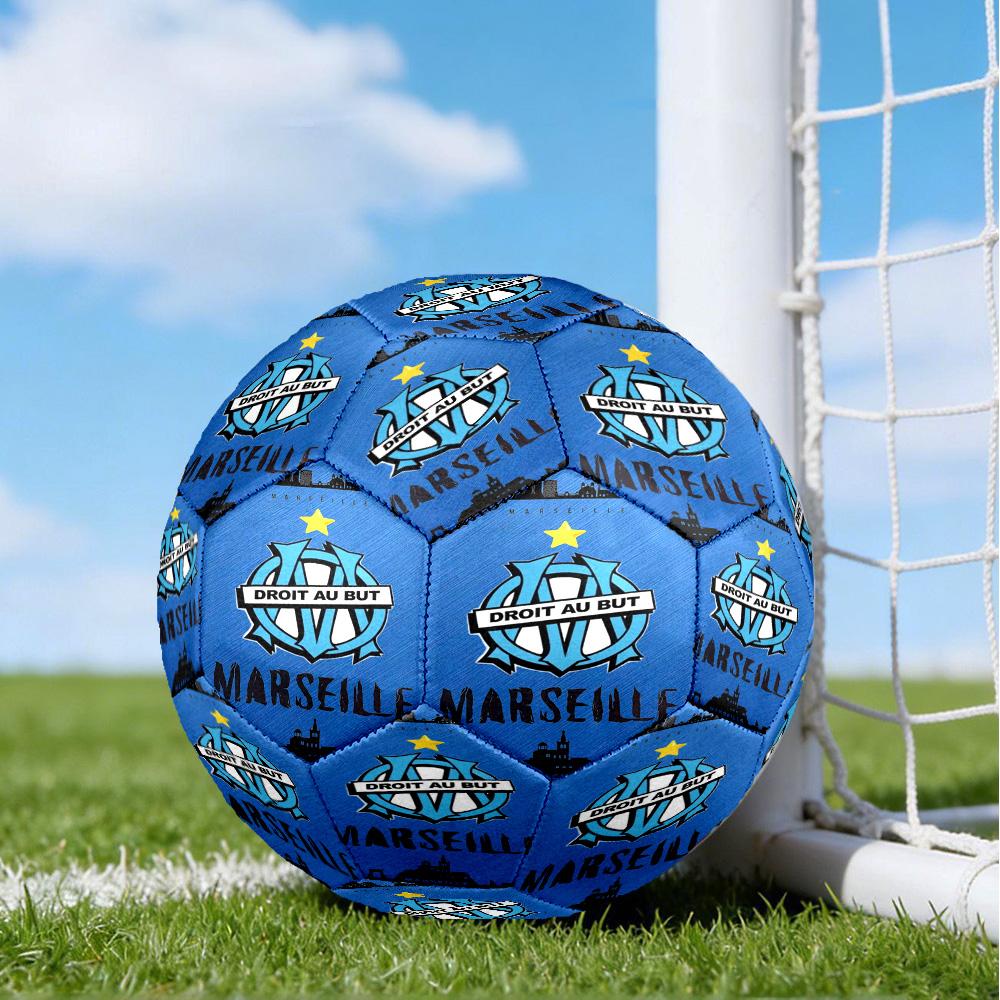 Olympique Football Crest Printed Size 5 Soccer Balls, High-Quality, Anti-Slip, Protective Football, A Unique Gift , Birthdays, Christmas Gifts
