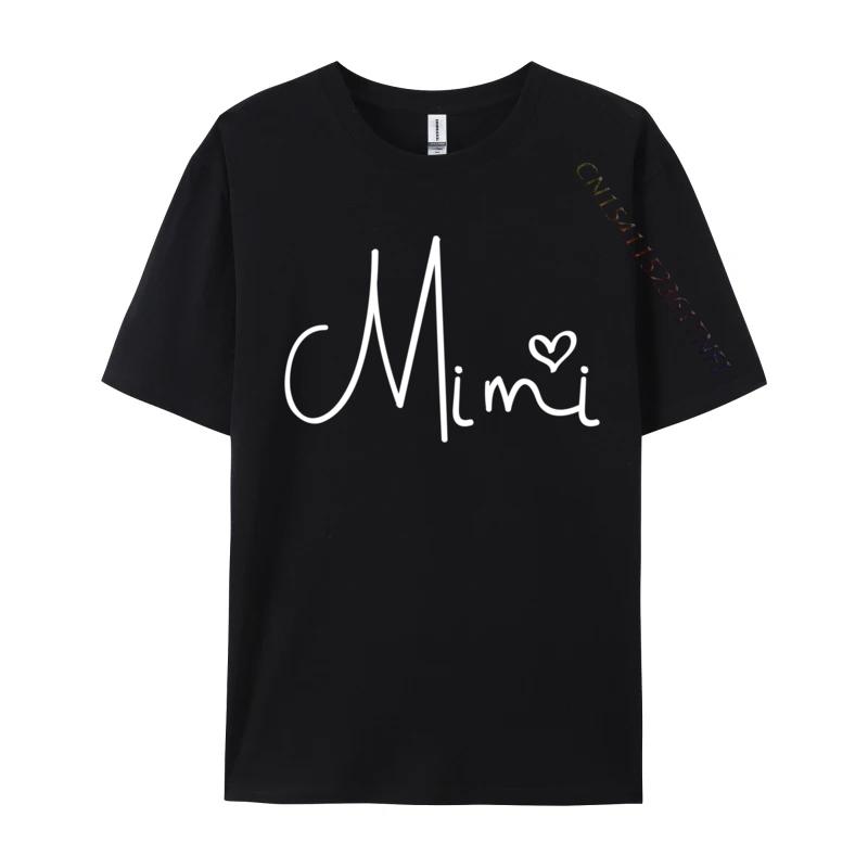 Mimi Heart Grandma Christmas Mother Is Day TShirt Unisex Clothing TShirt Combed Cotton Funny Clothing Shirt Round Collar