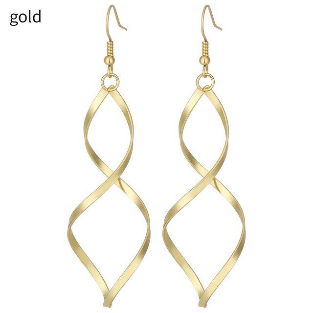 Women 'S Twist Spiral Dangle Charm Fall Earrings Jewelry Stainless Steel Long Peculiar Earrings  Trending For Teens Daily