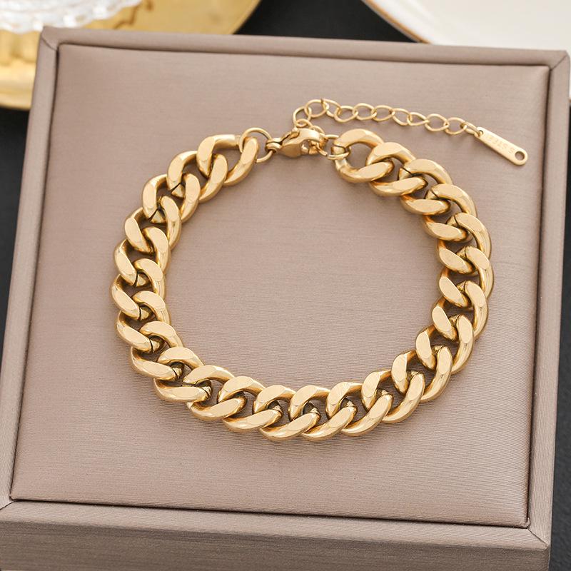 Meichen 18k Gold Non-Fading Titanium Steel Women's Fashion Bracelets - Simple, Versatile, Trendy European and American Style.