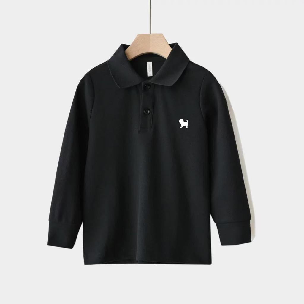 Kinder Baumwolle Langarm Poloshirt - 2026 Neu Frühling Jungen Cartoon Revers Oberteil