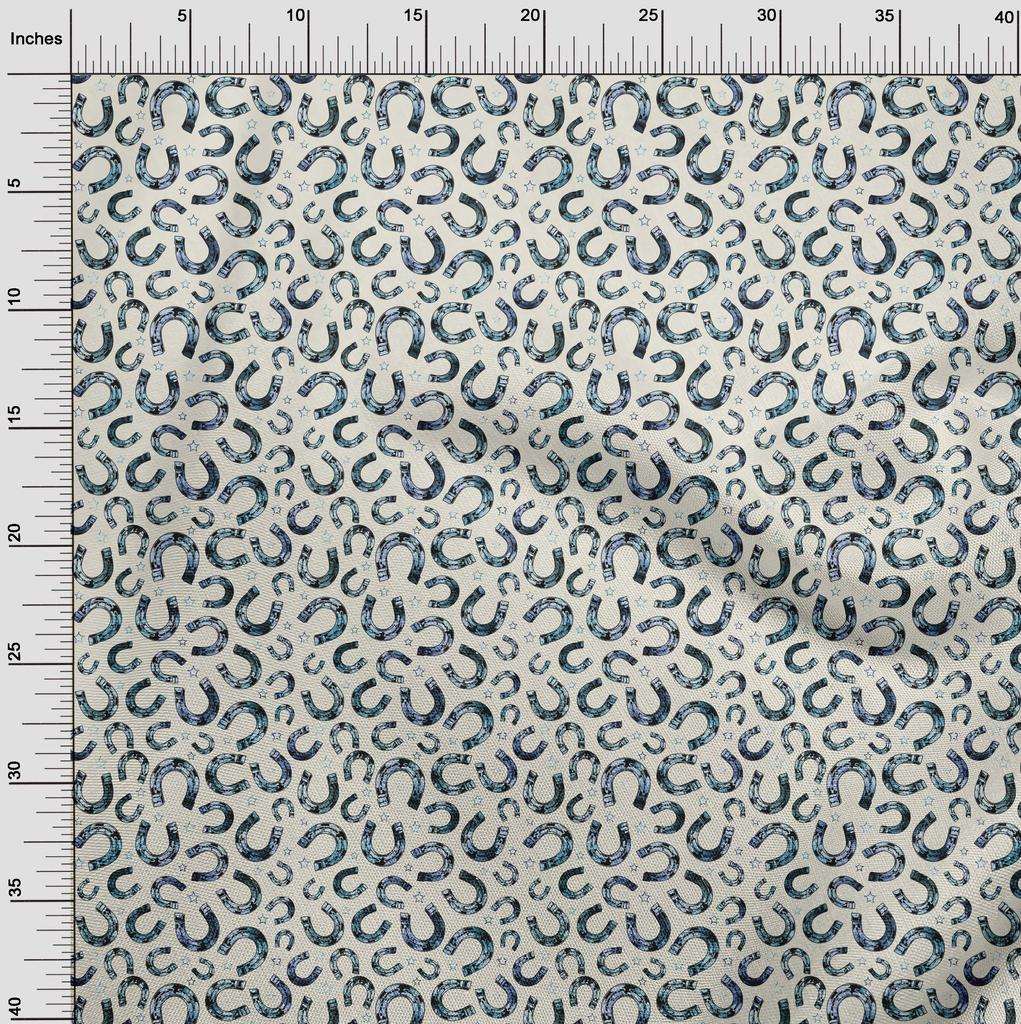 oneOone Cotton Poplin Blue Fabric Cowboy Fabric For Sewing Printed Craft Fabric By The Yard 42 Inch