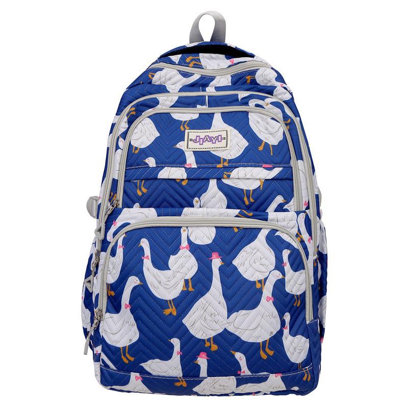Cute Goose Cartoon Cat White Bear Sheep Pattern Student Backpack Teens For