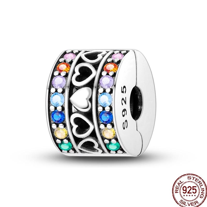 Genuine Copper Clasp Closure Cz Pave Clip Charms Daisy Bead Stopper Safety Chain Accessory Fit 3Mm Bangle Bracelet Fine Jewelry Clip