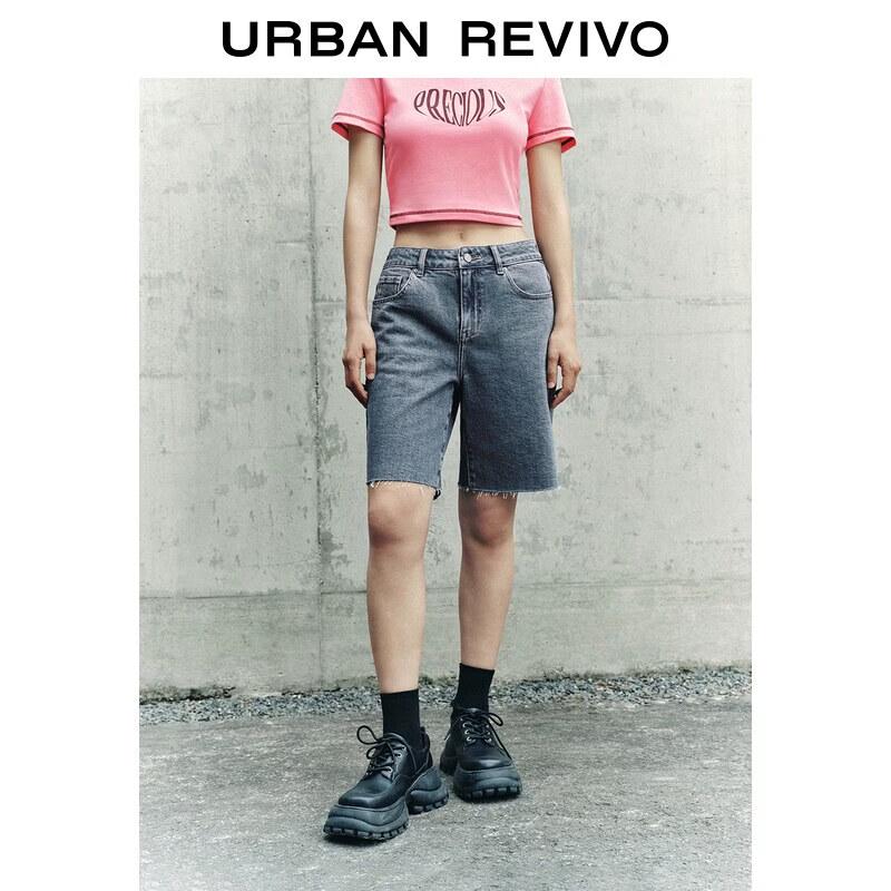 Women s High-Waist Washed Denim Shorts 28