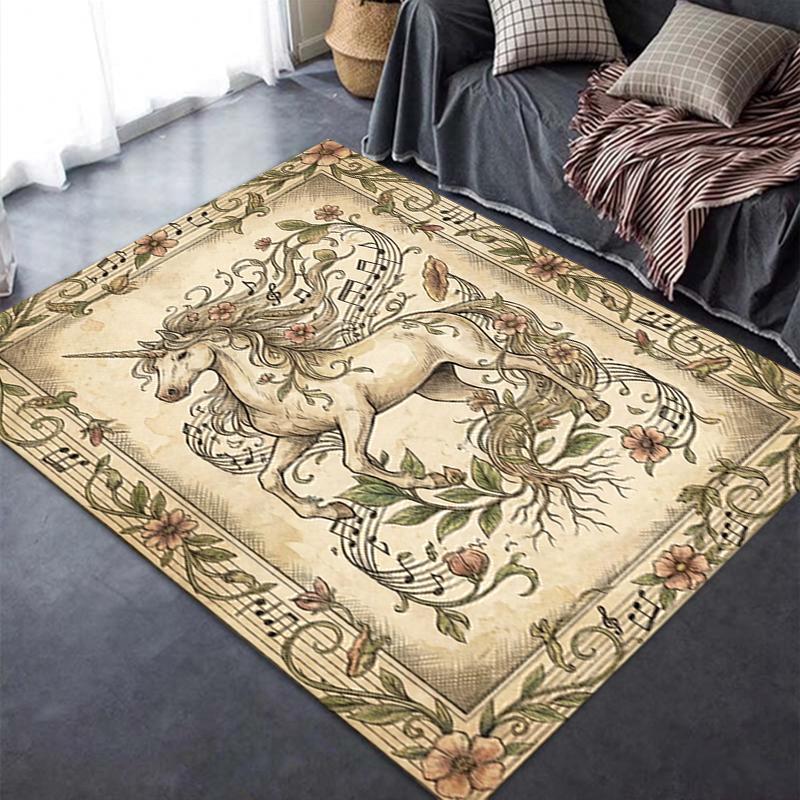 2025 New Unicorn Animal Carpet Rug for Living Room Bedroom Home Sofa Decoration,Kids play Non-slip Floor Mat136