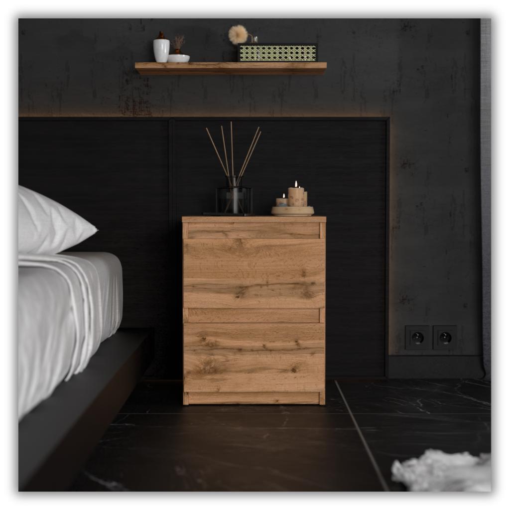 Loft Bedside Cabinet 40 Cm Oak Wotan Large Bedside Table Nakastlik For Bedroom