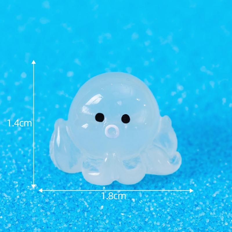 Micro-landscape Seven-color Luminous Small Octopus Decorative Item Seawater Bottom Fish Tank Landscape Resin Handicraft