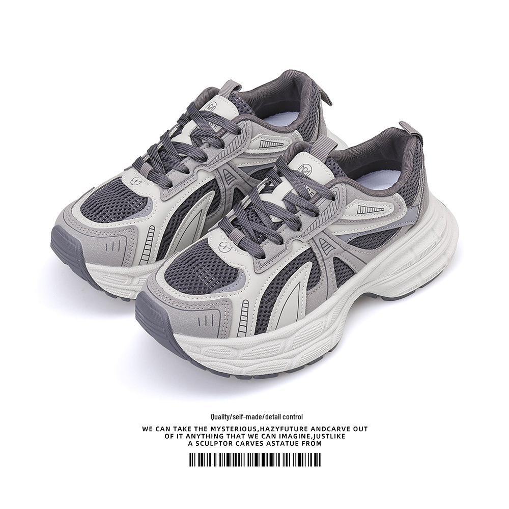 Baskets décontractées respirantes pour femmes de style coréen printemps 2025 avec semelles épaisses