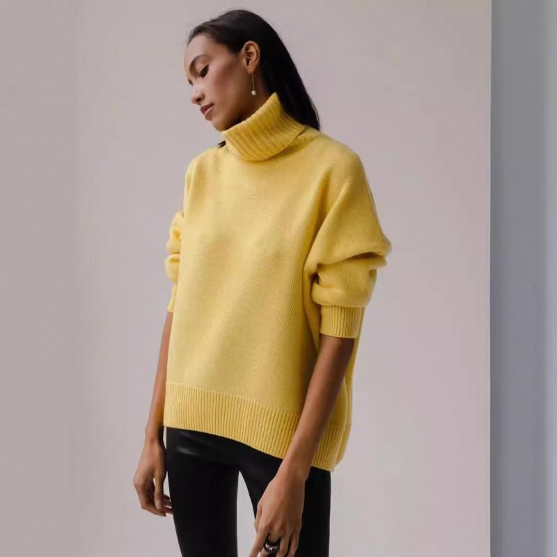 Soft High Neck Sweater Women Warm Thick Alpaca Blend Pullover Casual Daily Wear