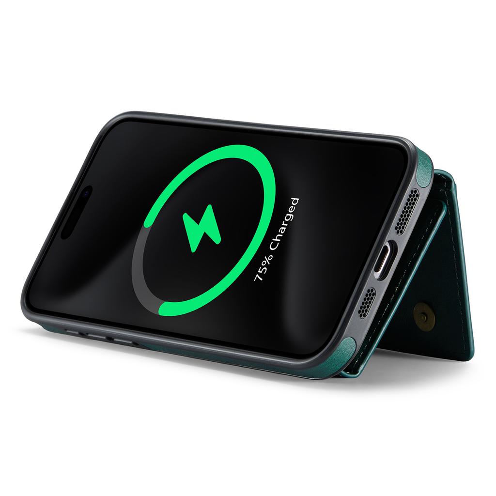 MAGKING K2 Series For iPhone 14 Pro Case Compatible with MagSafe PC+TPU+PU Leather RFID Blocking Phone Cover with Wallet