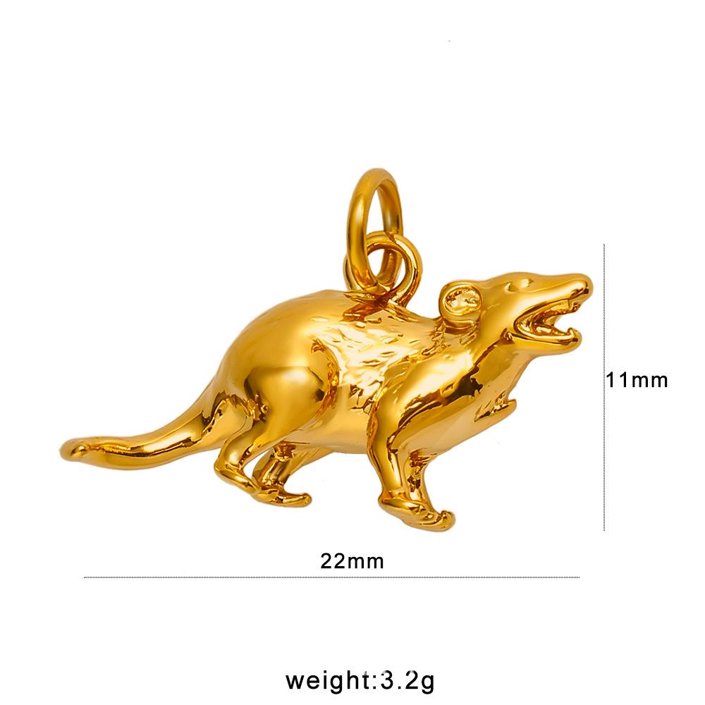 Meishiduo 18K Gold Zodiac Pendant - Simple European/American Stainless Steel DIY Charm