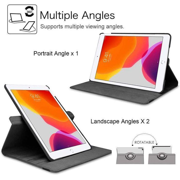 Coque de Protection - BOOLING - iPad 10,2 Pouces - Antichoc - Rotatif 360° - Bleu Marine