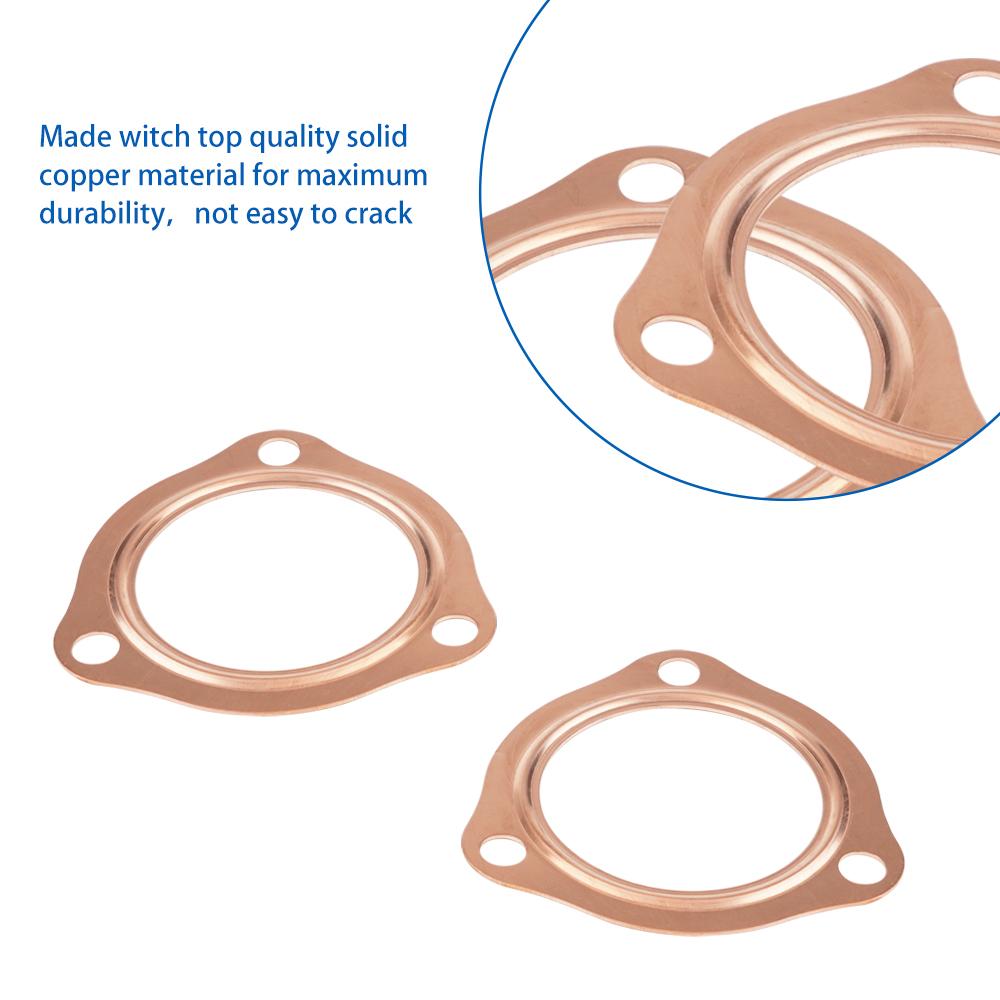 Uszczelki kolektora wydechowego 2,5 cala 2 1/2" Miedziane uszczelki kolektora wydechowego do SBC BBC 302 350 454  (Rozstaw 3 śrub)