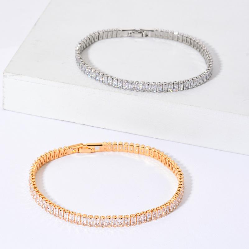 Fashion Jewelry Simple Rectangular Zircon Bracelet, Bracelet