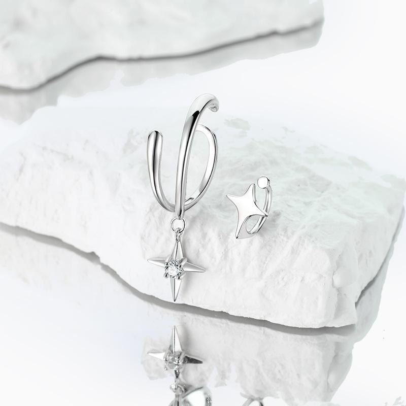 Floating Asterisk Ear Clips Female Ear Piercing Artifact Niche High-end Simple and Cold Wind Sexy Ear Bone Clips