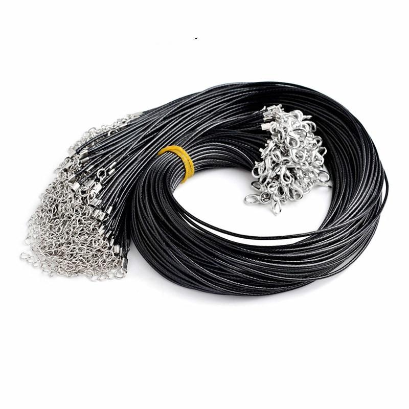 10Pcs Handmade Braided Rope Necklaces & Pendant Findings Lobster Clasp String Cord 1.5mm/2mm