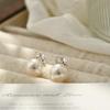 Elegant Princess Style Cubic Zirconia and Imitation Pearl 925 Silver Stud Earrings