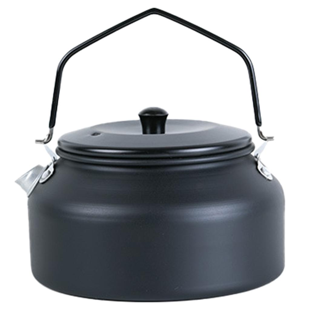 Aluminum Outdoor Hiking Kettle Pots Cookware 1100ml Camping Kettle Stovetop Whistling Teapot Camp Teas Coffee Pots