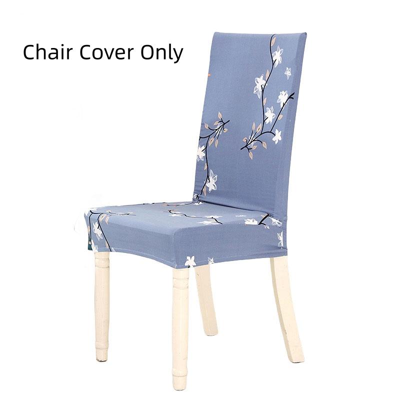 Abnehmbare Stuhlhussen mit Blumenmuster für Esszimmer, Stretch-Sitzbezüge, staubdicht, skandinavischer Stil, ideal für Hochzeiten