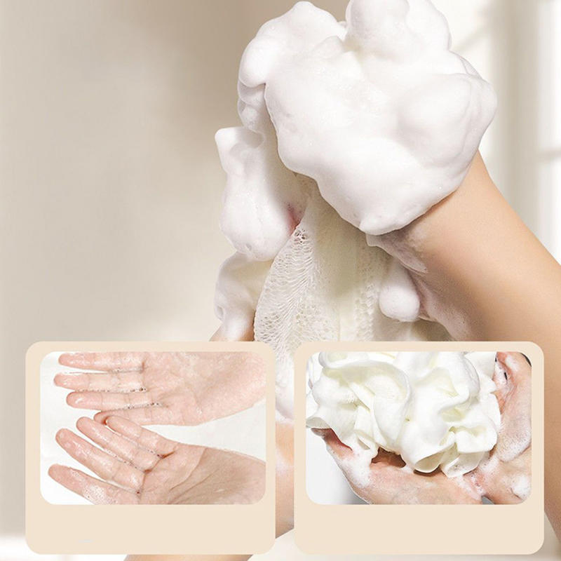 Soft Exfoliating Bath Ball Loofah With Drawstring Mesh Sponge For Skin Care Bathing Towel Soap Pouch Body Scrubber Shower Gift Spa Tool 1/2/3/4/5 PCS