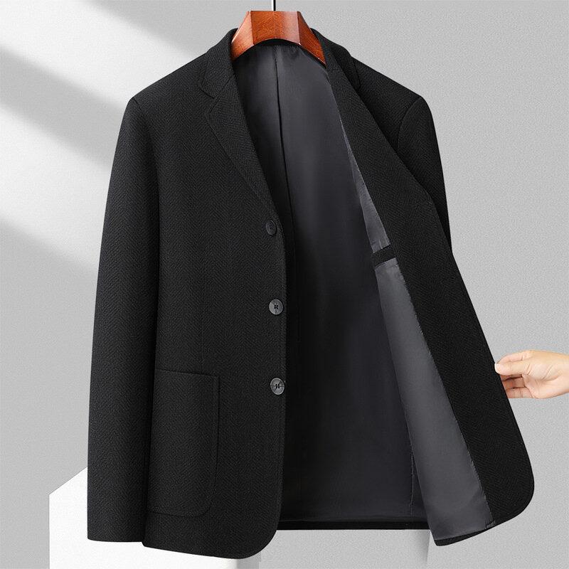 Mens Blazer Business Handsome Gentleman Korean Version of British Style Leisure Slim Solid Color Wedding Work Blazer