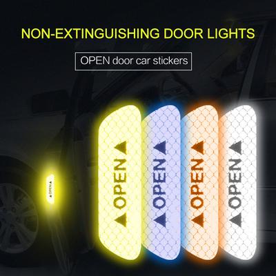 4 tk helkur autoukse kleebis ohutu avanemise hoiatus helkuri teibi kleebis Auto autotarvikud välimine salongi helkur
