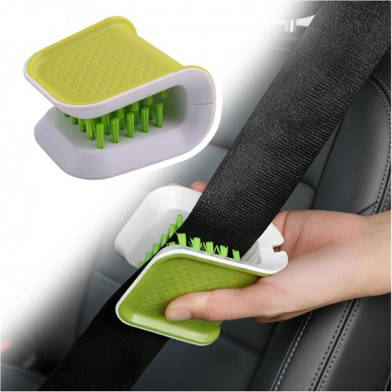 Spazzola Pulitore Cintura di Sicurezza Auto, Spazzola Pulizia Auto Antiscivolo con Spazzole a Setole Doppia Faccia, Design a U Spazzole per Dettagli Auto per Pulire la Maggior Parte