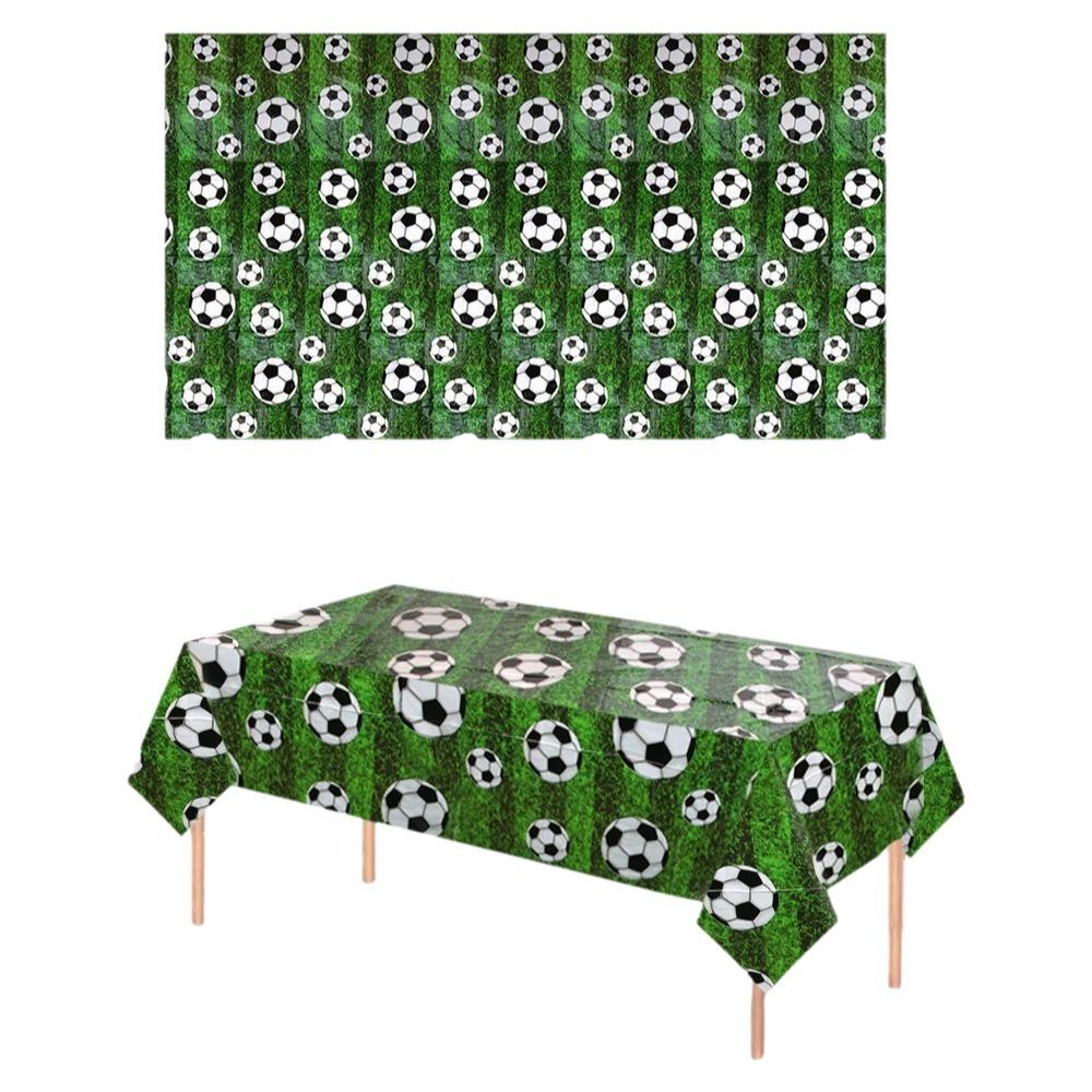 

Disposable Soccer Table Cover Soccer Grass Design Soccer Banner Game Day Style A