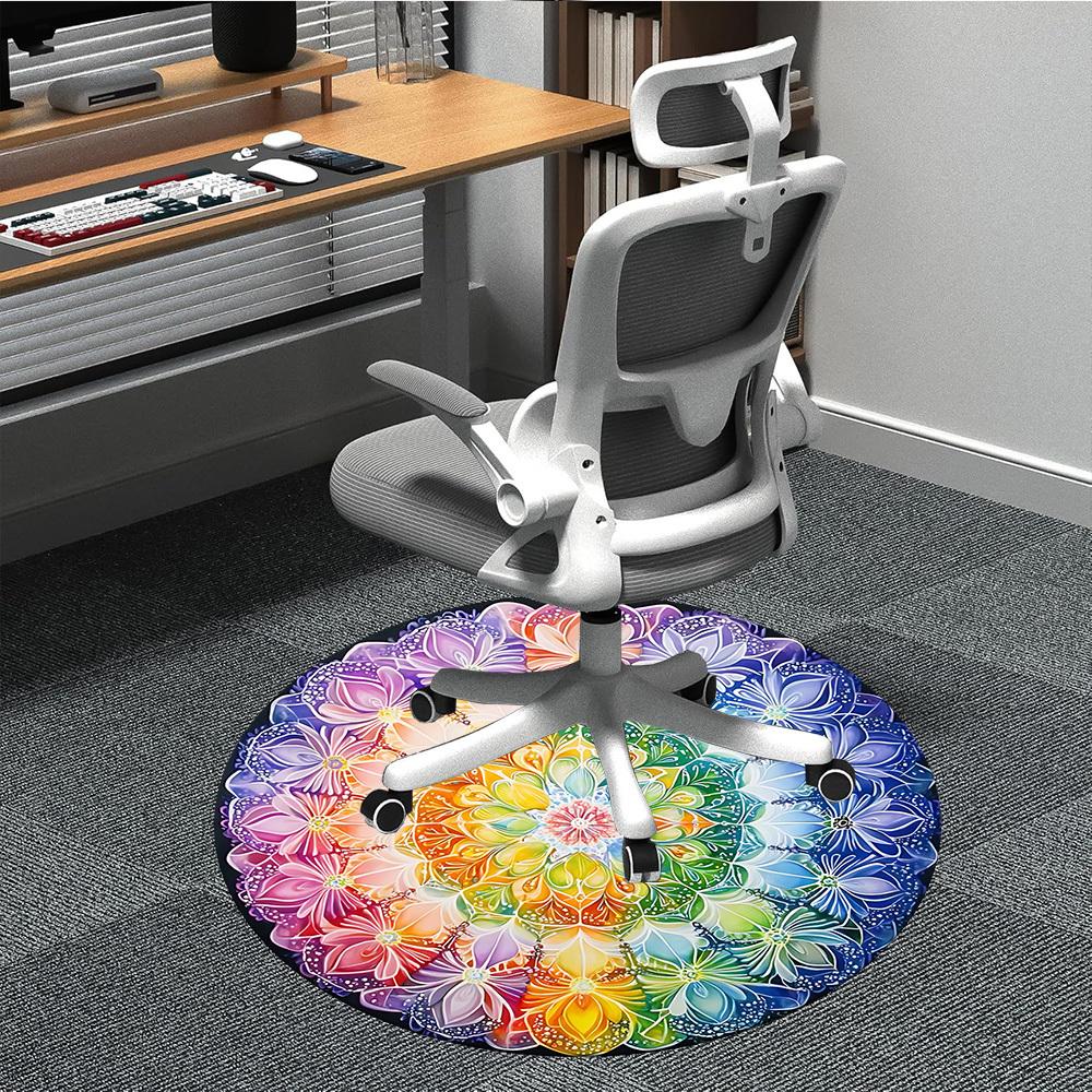 

1pc Floral Mandala Decorative Chair Carpet for Office, Non-slip, Soft and Durable Office Rug for Decoration, Perfect for Office yy251229176 80cm by 80cm