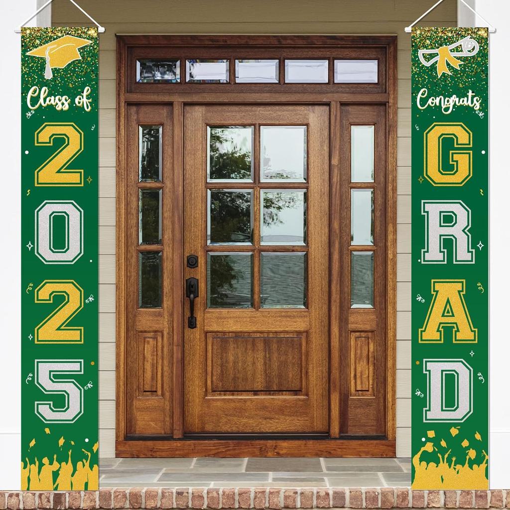 2025 Graduation Decorations - Class of 2025 Porch Banner Sign Congrats Grad Porch Banner, Graduation Party Decorations for Home/School Porch Door
