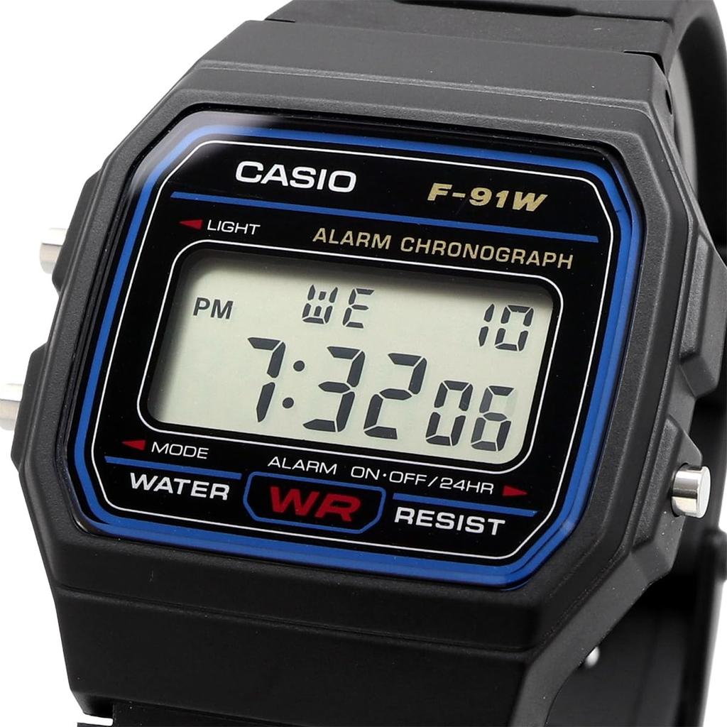 Casio Unisex Quartz Overseas Used F-91W-1 Watch, Black, Model,