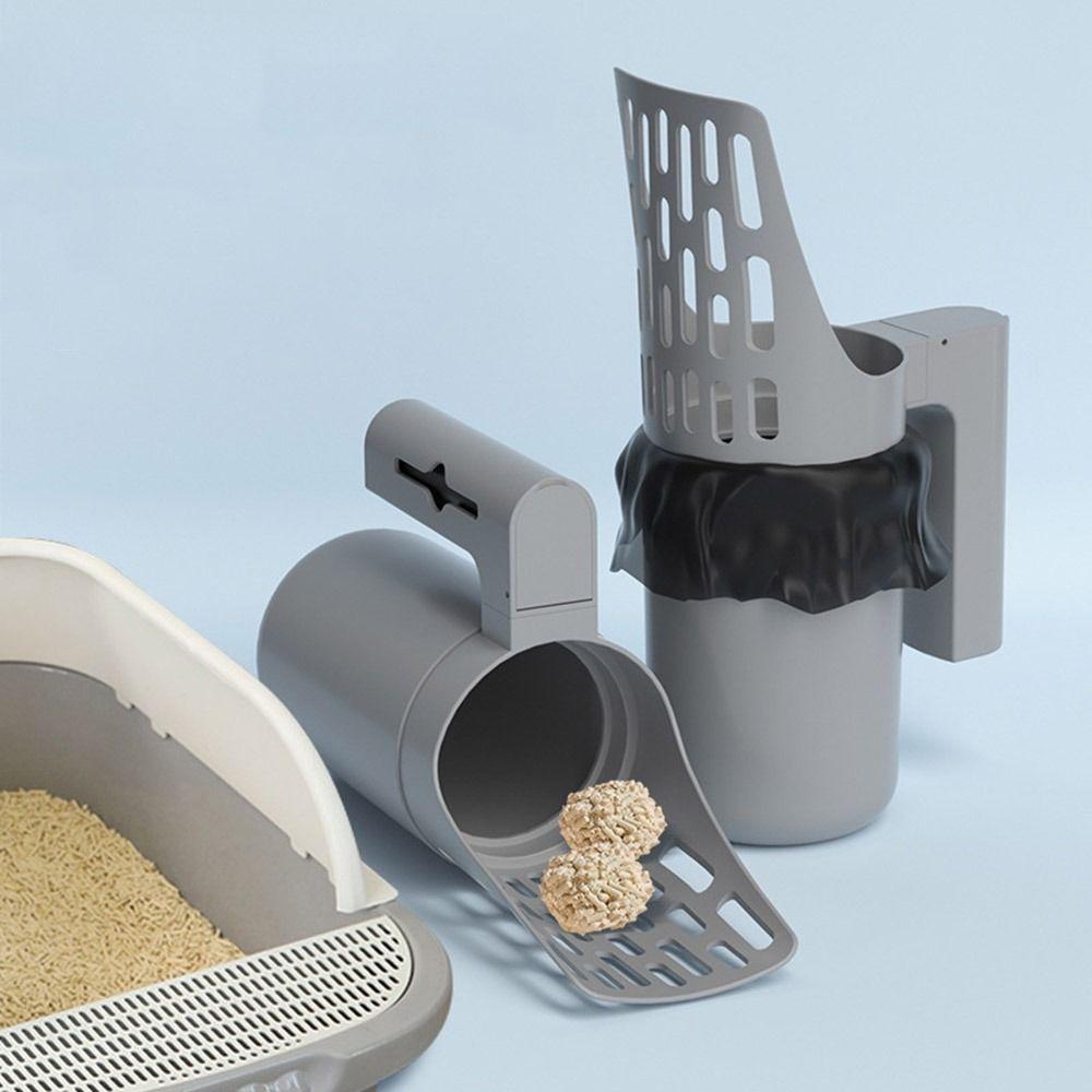 Grey Cat Litter Shovel Large Capacity Cat Poop Remover Cat Litter Scooper  Litter Box