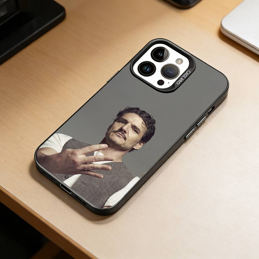 

P-Pedro Pascal Phone Case For iPhone 17,16,15,14,13,12,11 Plus,Pro Max,XS,Colorful Silver Phone case Funda Cover iPhone15