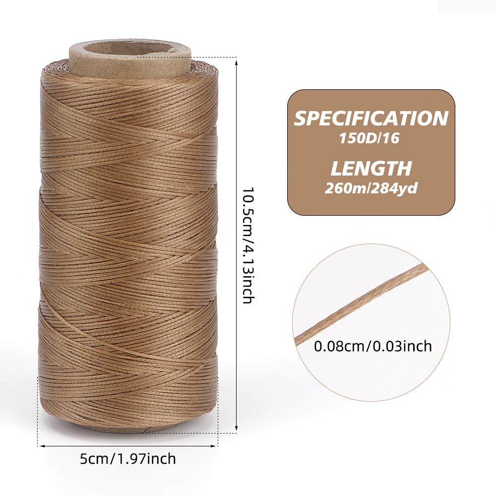 1pcs Durable Leather Sewing Waxed Thread, 150D, 0.8mm Thickness, Leather Hand Quilting Stitching Fixing Repairing Threads
