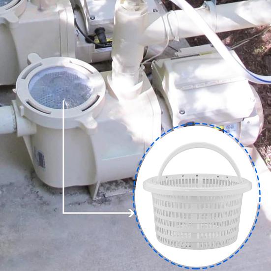 Pool Skimmer Basket 19cm Diameter Filter Basket with Handle SP1091LX Replacement Skimmer Basket for Pool Cleaning Maintenance
