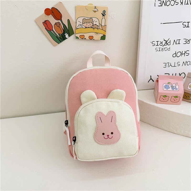 Adorable Cartoon Bunny Kids Backpack Colorful Plush Dual Shoulder School Bag For Boys And Girls