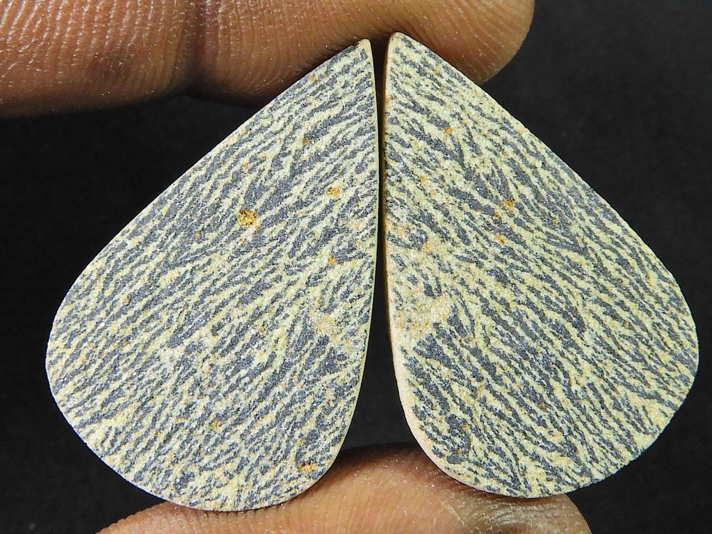 Natural Psilomelane Germane Dendrite pair Earring Making Stone 30X19X03 MM SK-783