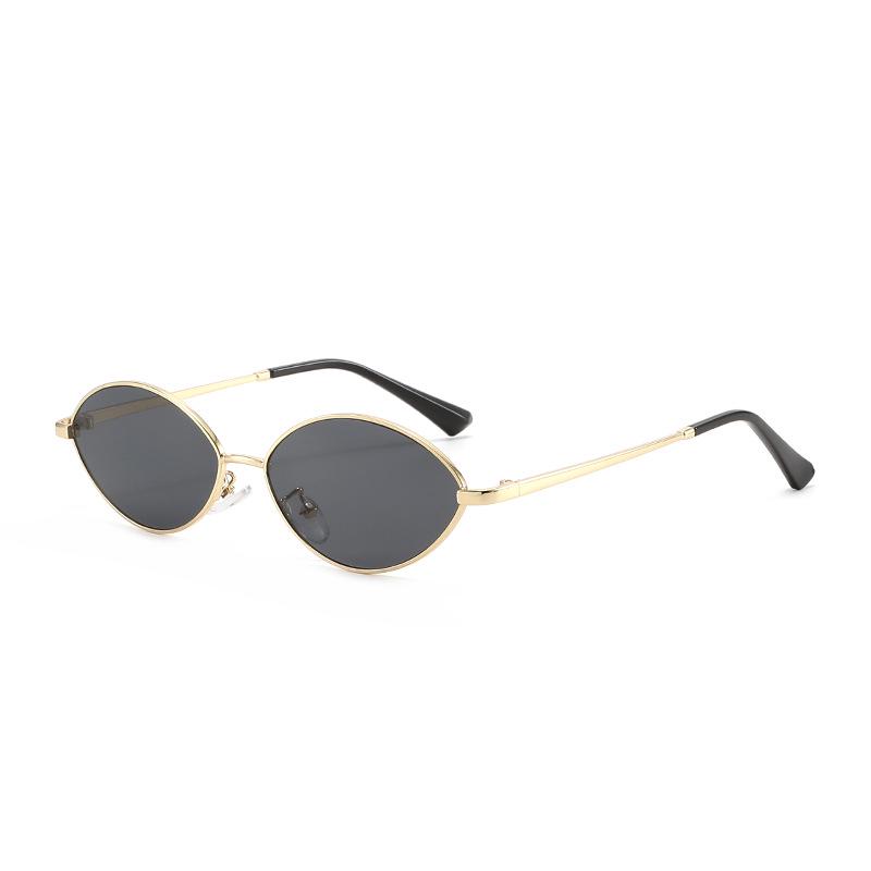 Trendy Euro-American Metal Frame Small Sunglasses for Women: Retro Street Style with High-End Appeal