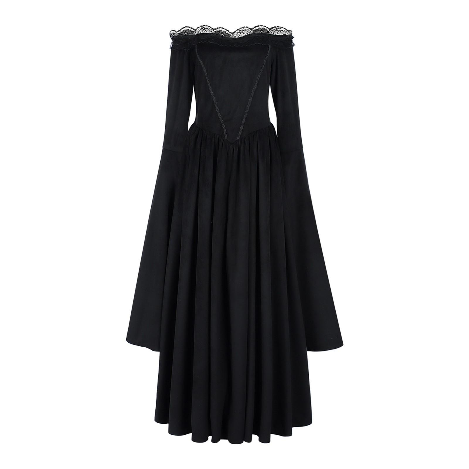 

Женские придворные ретро костюмы для танцевальных выступлений, женские вечерние платья, платья, костюмы для выступлений L чёрный