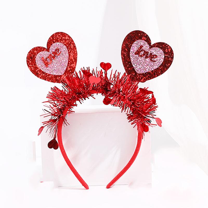 Valentine's Day Red Heart Headband Hair Clip - Wedding & Party Photo Prop