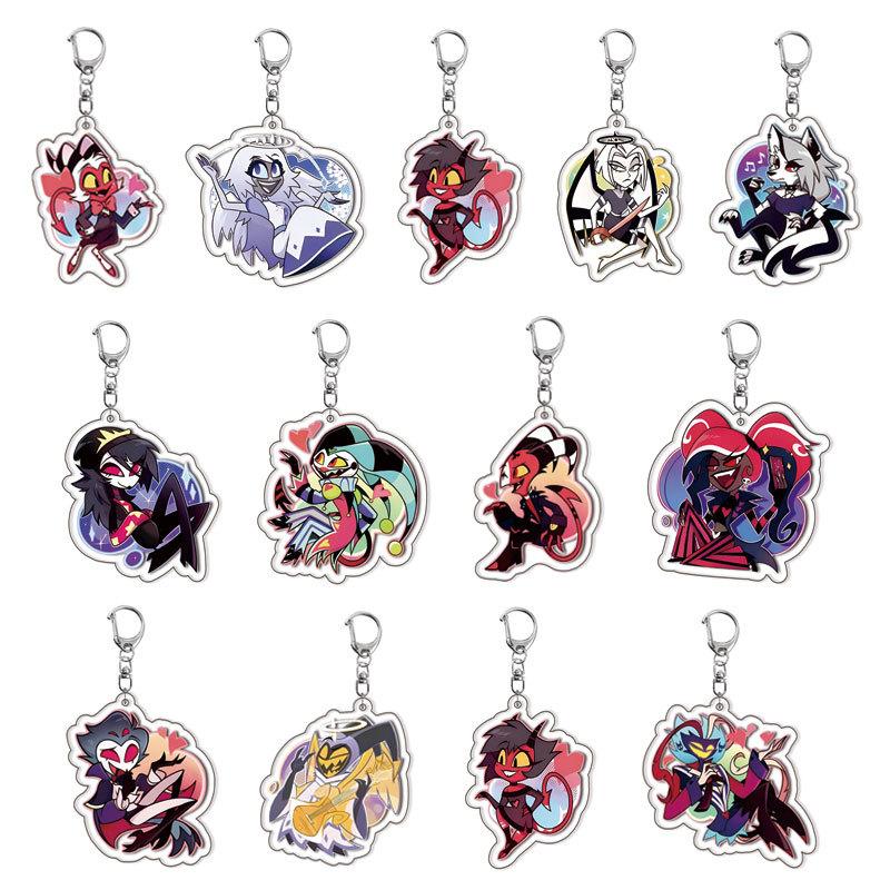New Anime Figure Acrylic Keychain Model Plate 1pc Alastor Sign Backpack Pendant Key Chain Game Fans Gift Ornaments
