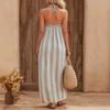 2026 Women's Striped Printed Halter Sleeveless Casual Loose A Word